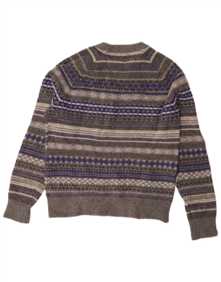 Gap Γυναικείο πουλόβερ με λαιμόκοψη UK 14 Medium Grey Fair Isle Wool