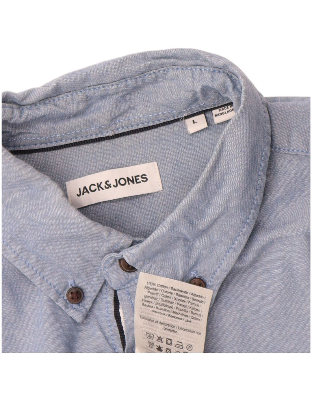 Jack & Jones Ανδρικό πουκάμισο μεγάλο μπλε βαμβακερό