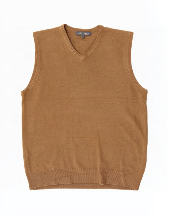 Marks & Spencer Ανδρικό γιλέκο Tank Top Medium Beige Ακρυλικό