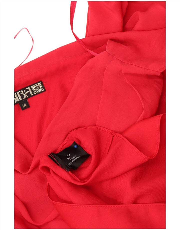 Γυναικείο αμάνικο φόρεμα Biba UK 14 Medium Red Silk