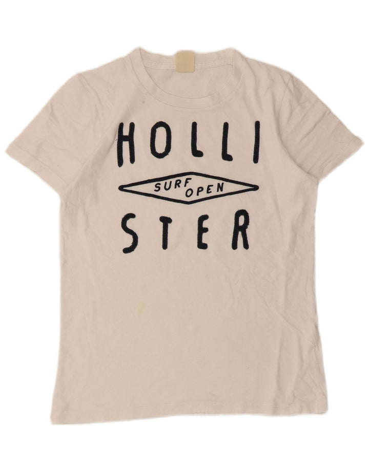Ανδρικό γραφικό μπλουζάκι Hollister Top Small White
