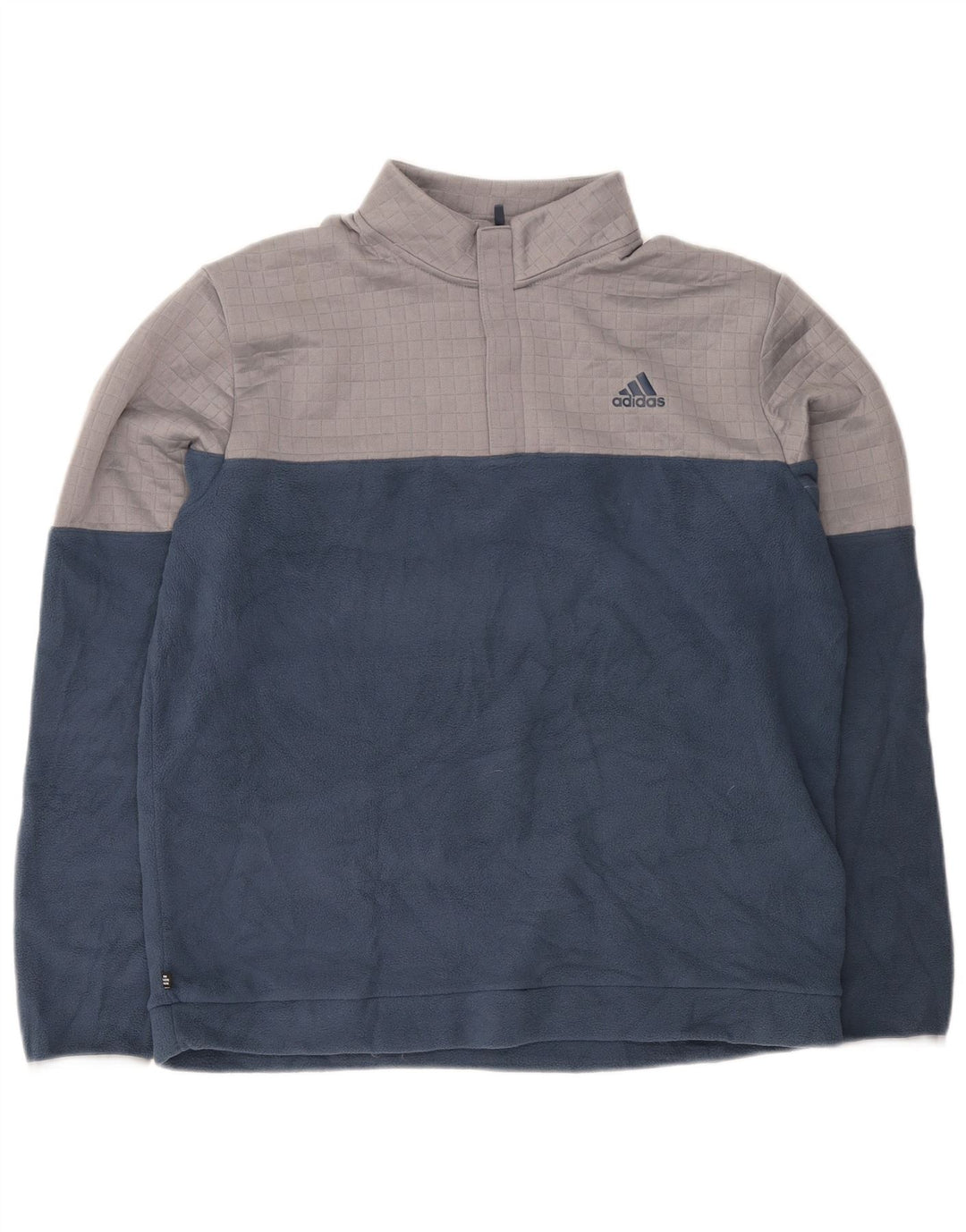 Adidas Ανδρικό φερμουάρ με λαιμόκοψη Fleece Jumper Μεγάλο Navy Blue Polyester