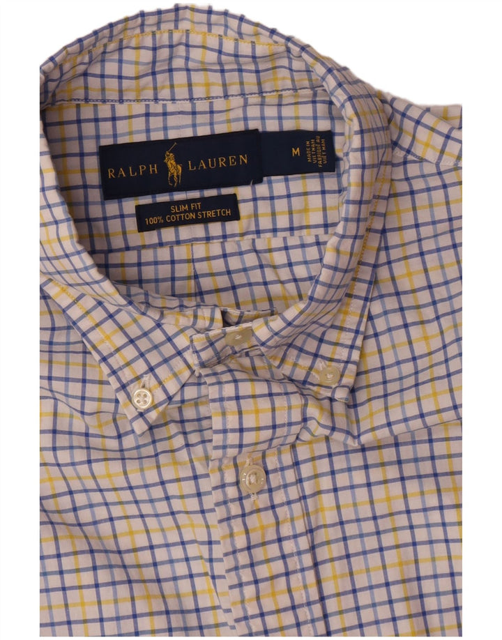 Ανδρικό πουκάμισο Ralph Lauren Slim Fit, μεσαίο λευκό βαμβακερό