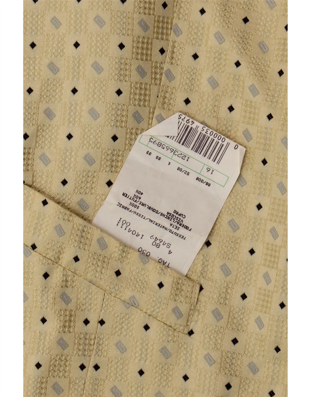 Vintage Ανδρικό Γιλέκο IT 50 Medium Beige Geometric Silk