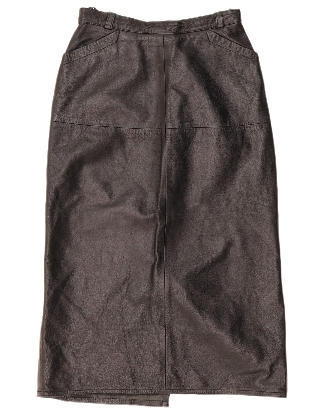 VINTAGE Γυναικεία Δερμάτινη Φούστα EU 36 Small W26 Μαύρη Δερμάτινη