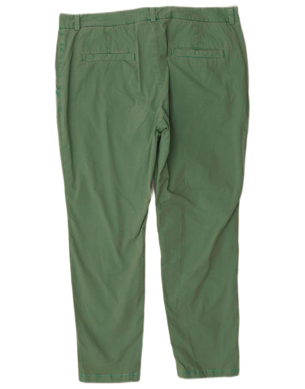 Marks & Spencer Γυναικείο λεπτό παντελόνι Chino UK 16 μεγάλο W36 L27 πράσινο βαμβακερό