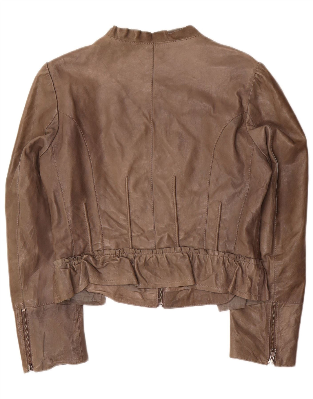 Penny Black Γυναικείο Crop Δερμάτινο Μπουφάν UK 14 Large Grey Leather