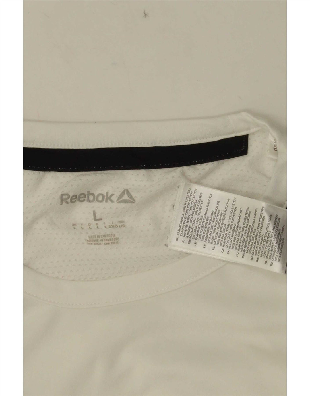 Ανδρικό T-Shirt Reebok Top Large White Colourblock Πολυεστέρας