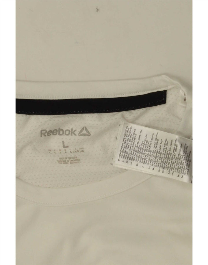 Ανδρικό T-Shirt Reebok Top Large White Colourblock Πολυεστέρας