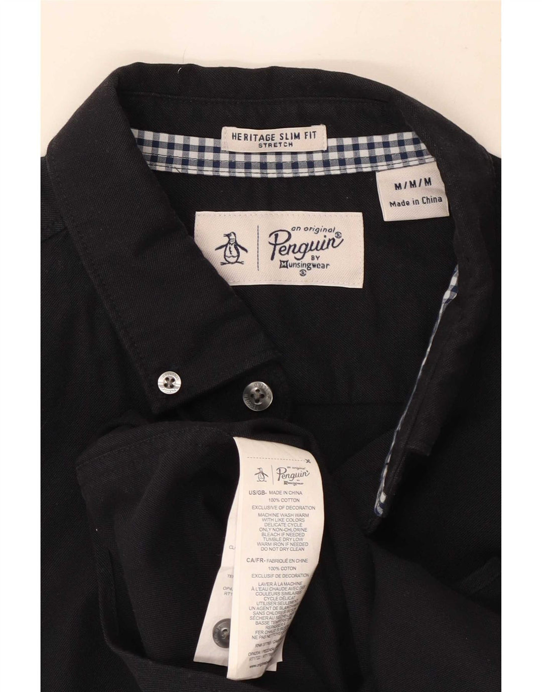 Ανδρικό πουκάμισο Penguin Heritage Slim Fit, Βαμβακερό μεσαίο ναυτικό