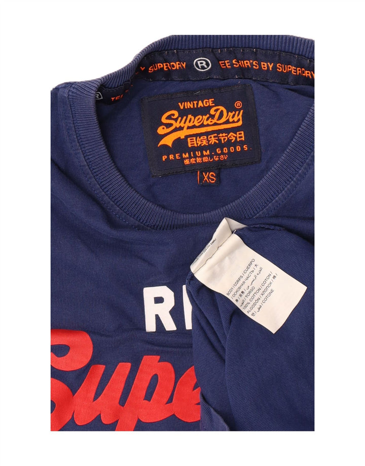 Ανδρικό γραφικό T-Shirt Superdry Top XS Navy Blue Cotton