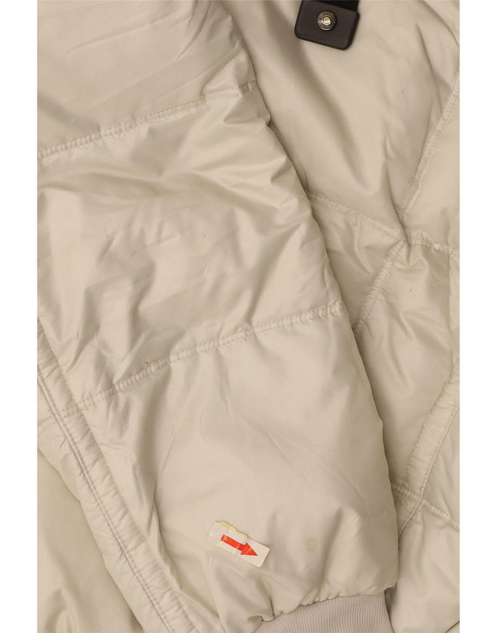 MUSEUM Γυναικείο μπουφάν με κουκούλα UK 14 Medium Off White Polyester