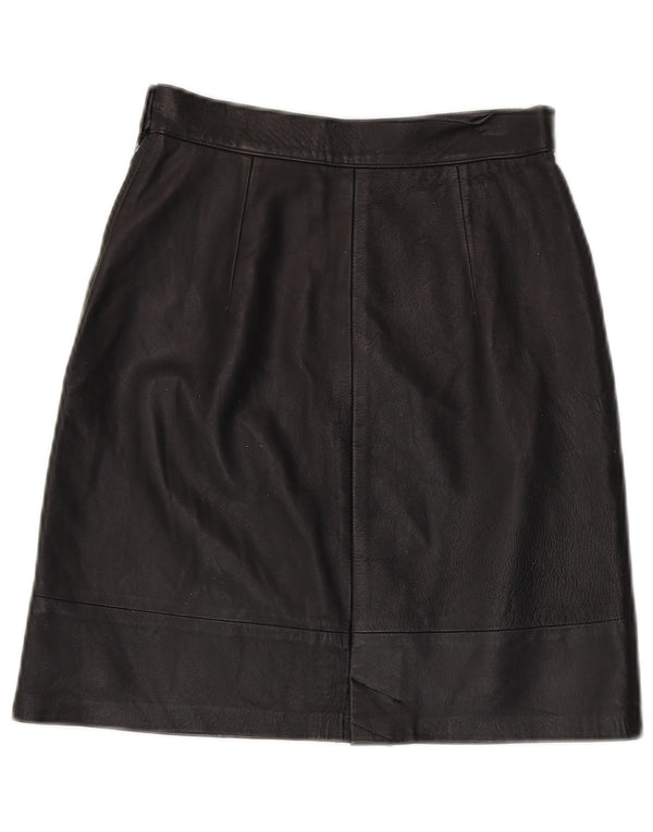 Vintage Γυναικεία Ψηλόμεση Δερμάτινη Φούστα IT 42 Medium W22 Μαύρη Δερμάτινη
