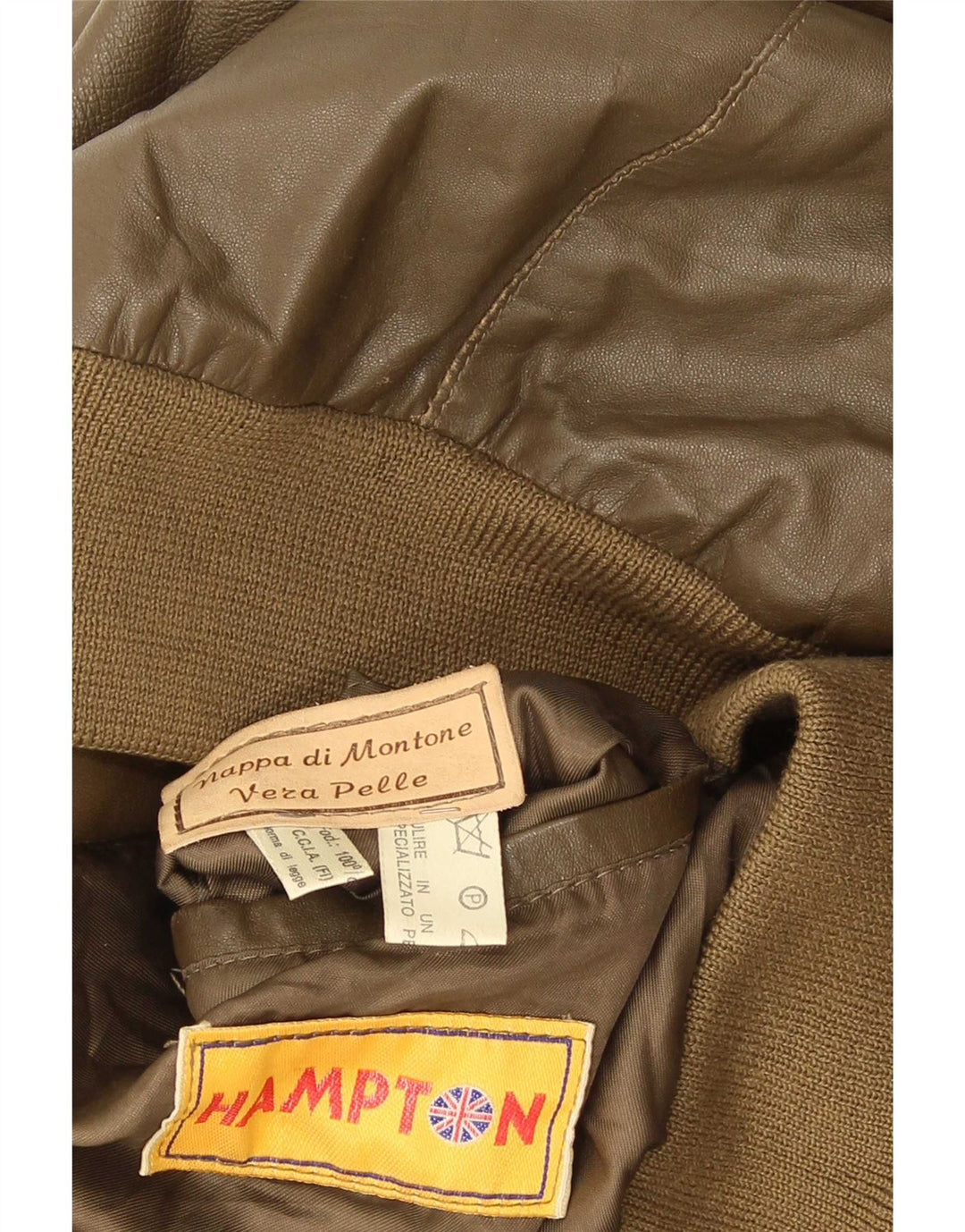 Vintage Ανδρικό Δερμάτινο Μπουφάν UK 38 Medium Khaki Leather