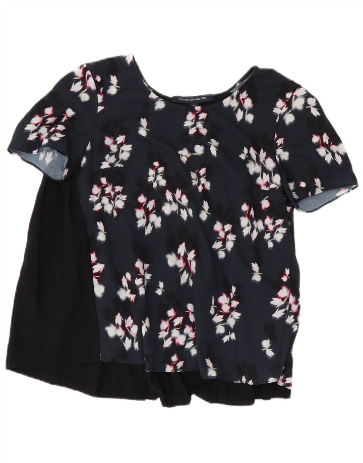 Γυναικεία μπλούζα French Connection Top UK 10 Small Black Floral Polyester