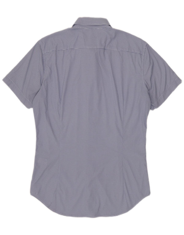 BONOBOS Ανδρικό πουκάμισο με κοντό μανίκι στα μέτρα σας, νάιλον μικρό μπλε ρίγες