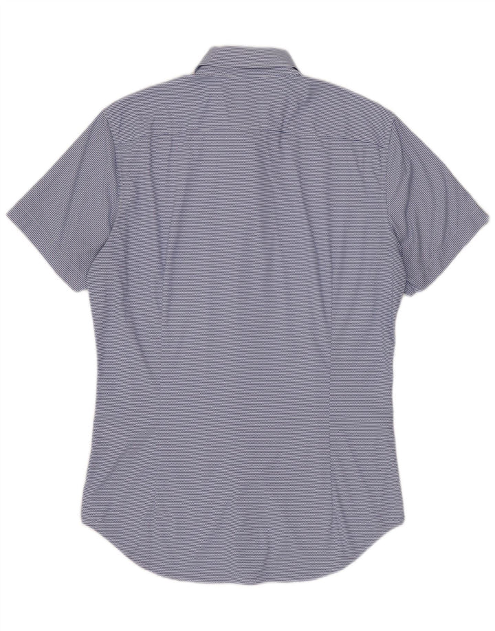 BONOBOS Ανδρικό πουκάμισο με κοντό μανίκι στα μέτρα σας, νάιλον μικρό μπλε ρίγες