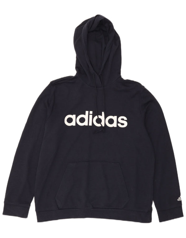Adidas Γυναικείο γραφικό φούτερ με κουκούλα UK 20/22 XL Navy Blue Cotton