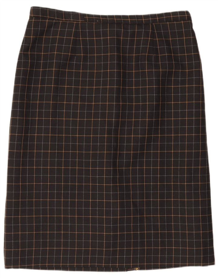 VINTAGE Γυναικεία ίσια φούστα W34 Large Black Check
