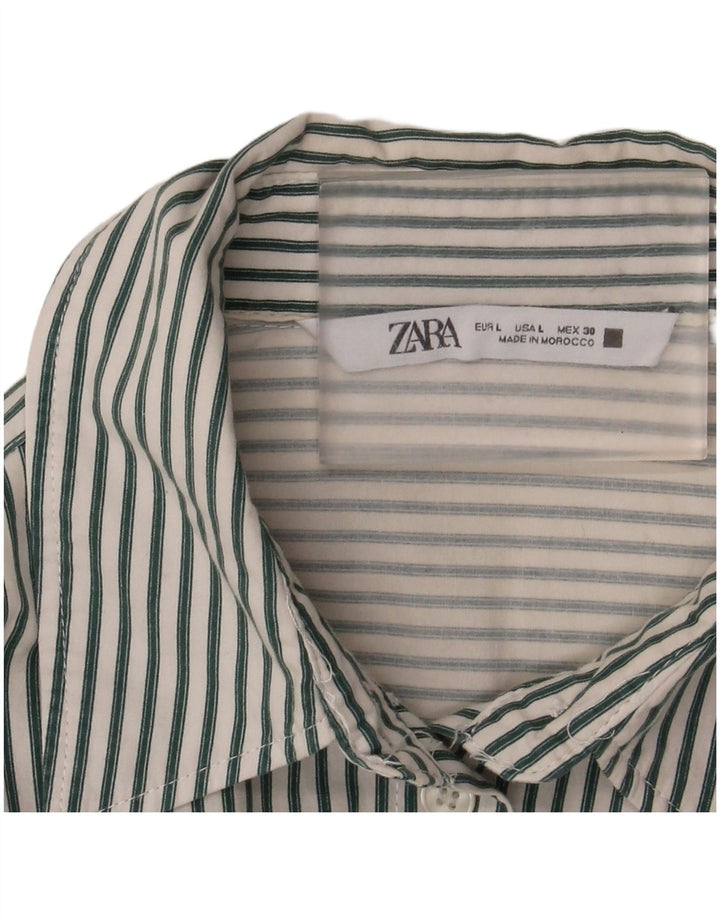 Zara Γυναικείο πουκάμισο Oversized UK 16 μεγάλο λευκό ριγέ