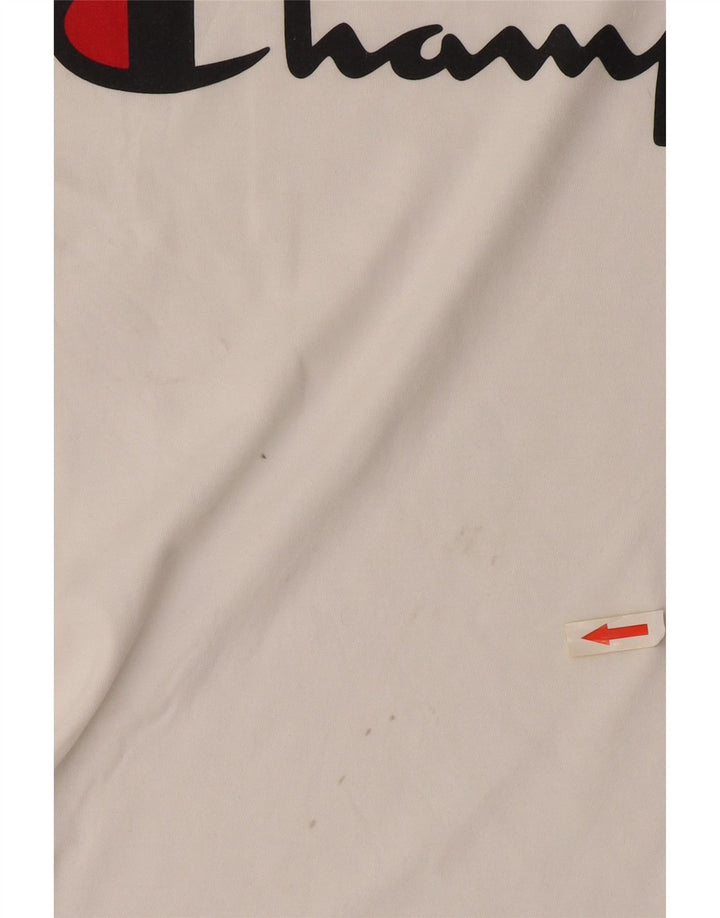 Ανδρικό γραφικό T-Shirt Champion Top από μεσαίο λευκό βαμβακερό