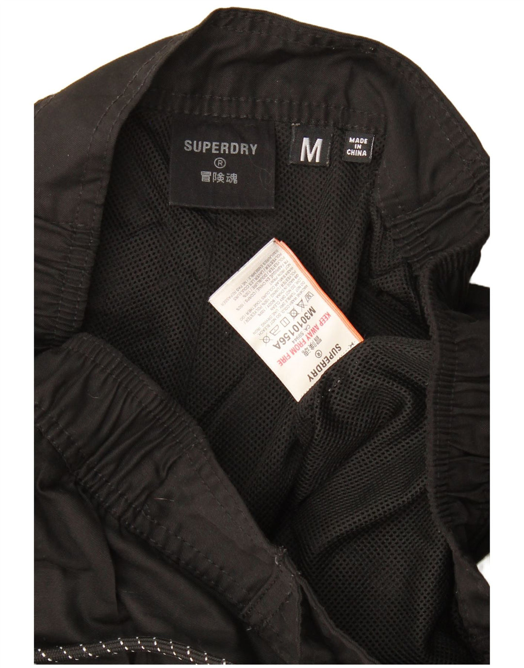 Ανδρικό γραφικό σορτς κολύμβησης Superdry, μεσαίο μαύρο πολυεστέρα