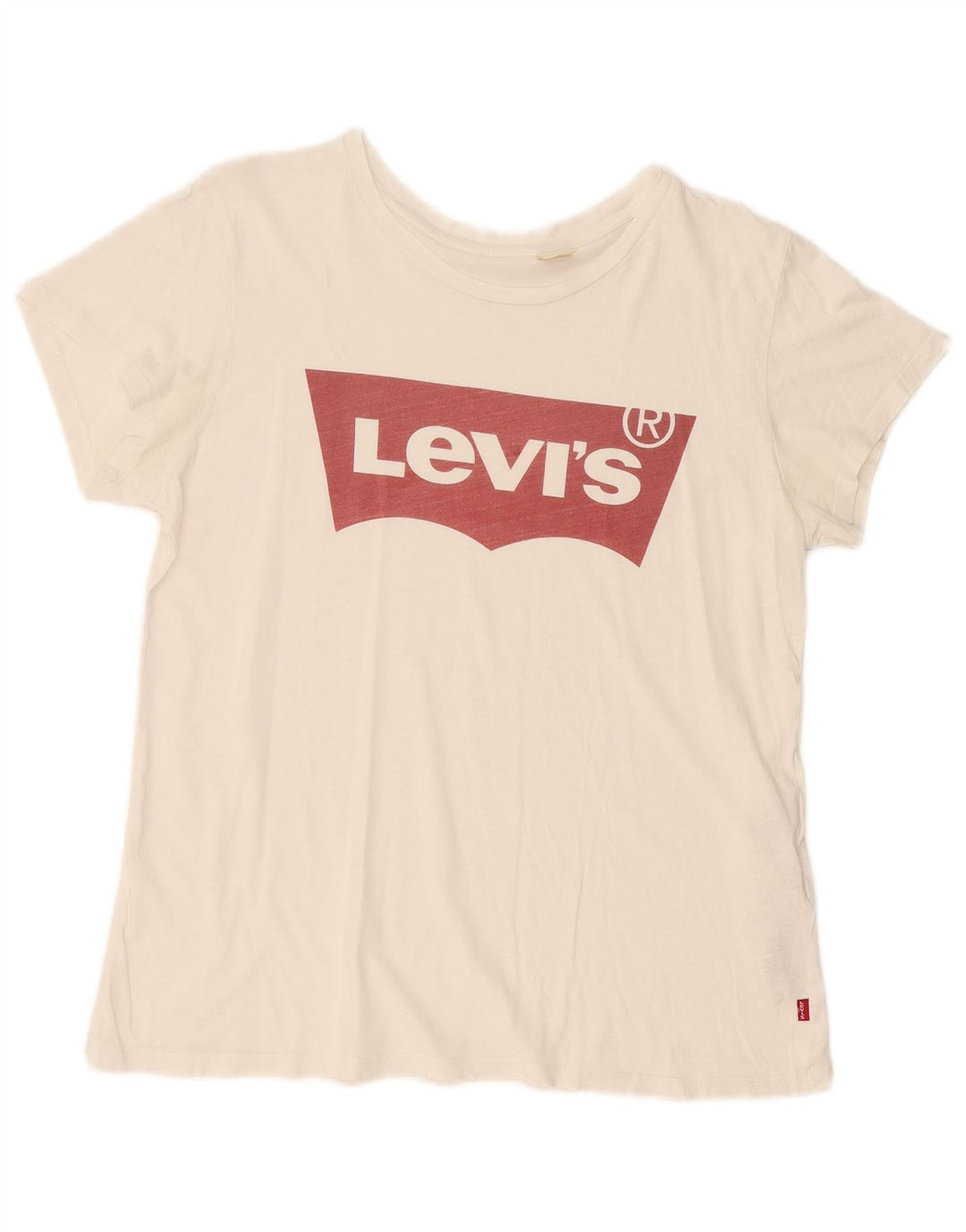 Γυναικείο γραφικό μπλουζάκι LEVI'S Top UK 16 μεγάλο λευκό βαμβακερό