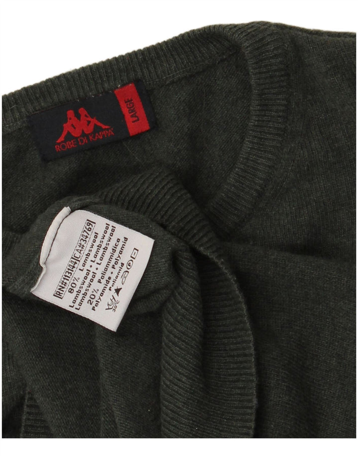Ανδρικό πουλόβερ Kappa Crew Neck Jumper Μεγάλο πράσινο μαλλί αρνιού