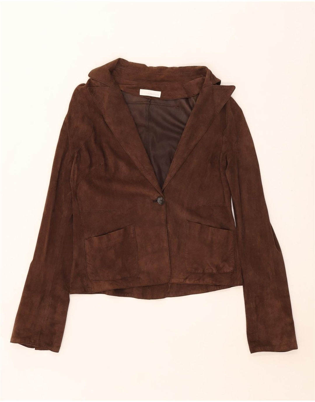 Latramoda Γυναικείο Suede Blazer Jacket IT 46 μεγάλο καφέ δέρμα