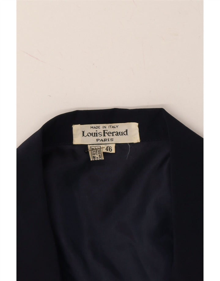 LOUIS FERAUD Womens 1 Button Blazer Jacket IT 46 Large Navy Blue Vintage Louis Feraud and Second-Hand Louis Feraud from Messina Hembry 