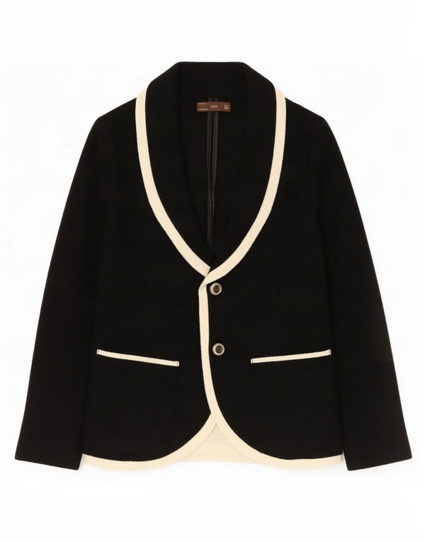 Zara Γυναικείο μπουφάν Blazer UK 14 Large Black Wool με 2 κουμπιά