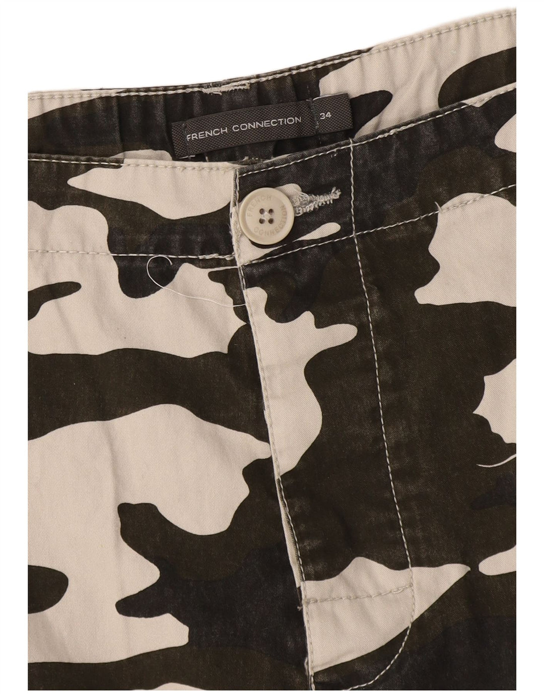 Ανδρικό σορτς Cargo French Connection W34 Large Khaki Camouflage