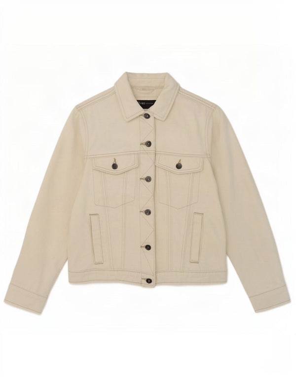 Marks & Spencer Γυναικείο Τζιν Μπουφάν UK 8 Small White Cotton