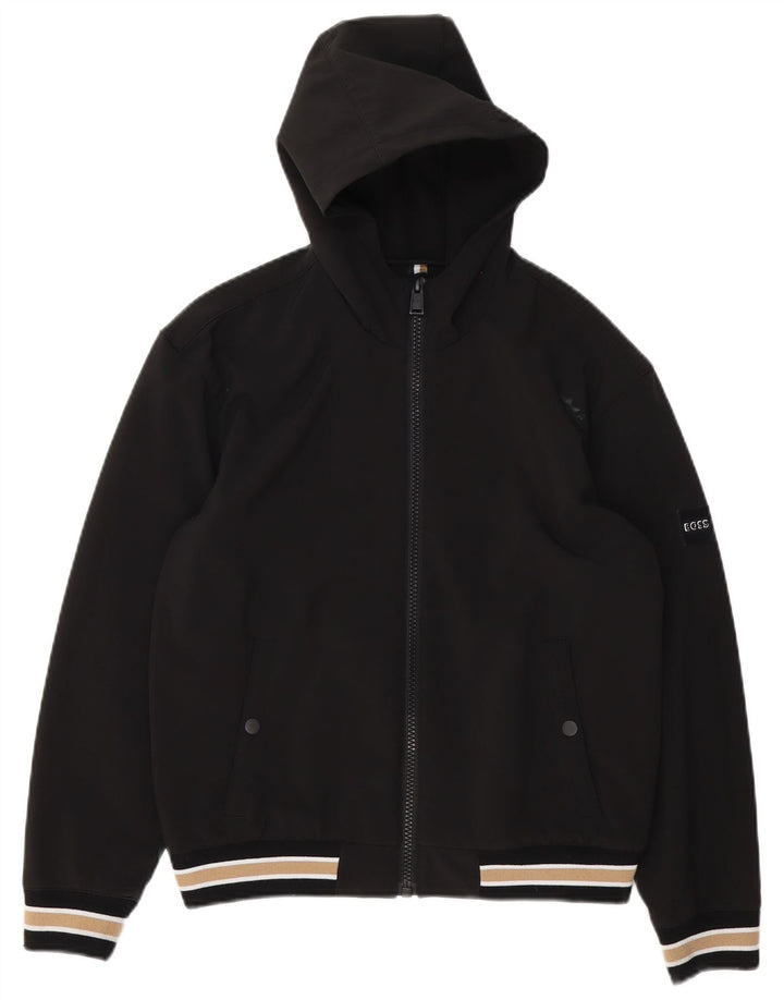 Hugo Boss Boys Hooded Bomber Jacket 13-14 Years Small Black ριγέ