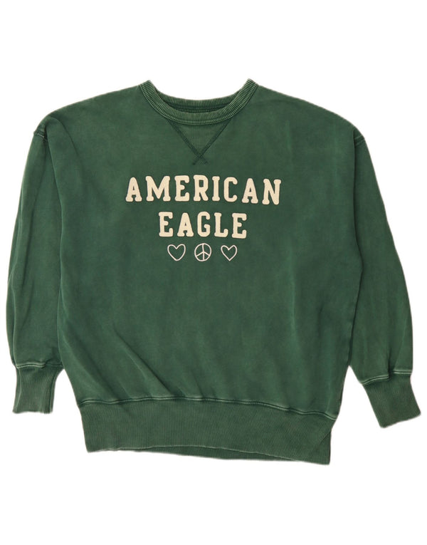 Ανδρικό φούτερ American Eagle Graphic Loose Fit Jumper XS Πράσινο βαμβακερό