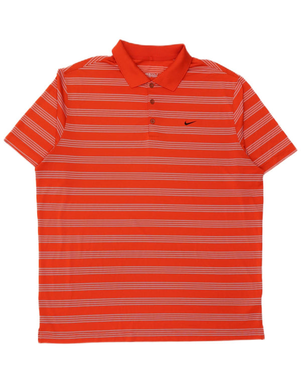 Ανδρικό μπλουζάκι Nike Dri Fit Polo 2XL πορτοκαλί ριγέ πολυεστέρα