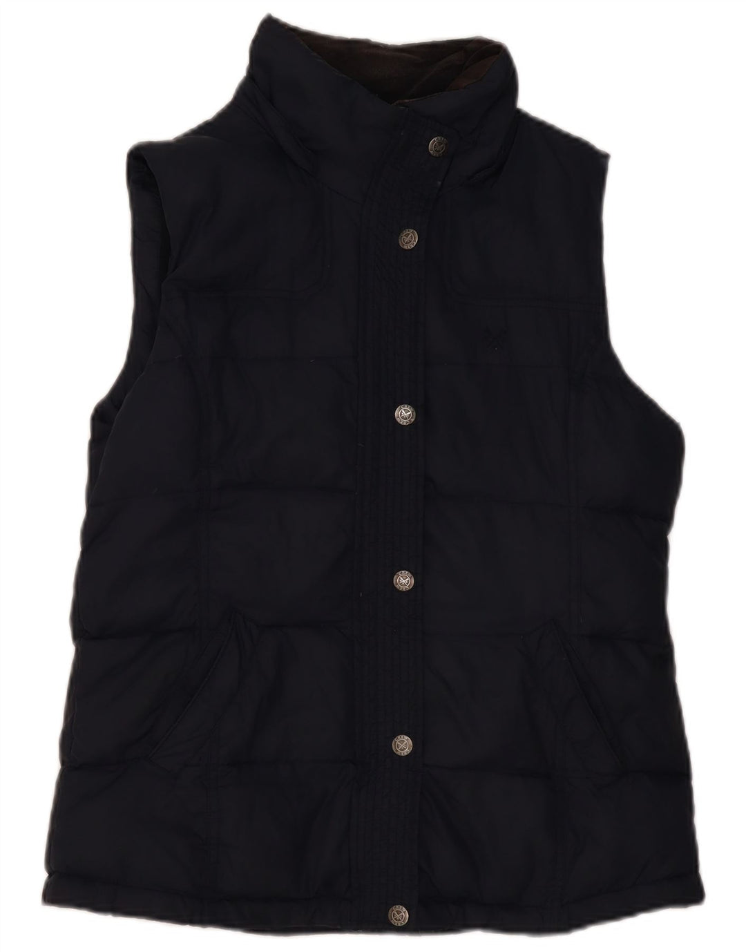 Crew Clothing Γυναικεία padded Gilet UK 12 Medium Navy Blue Polyester