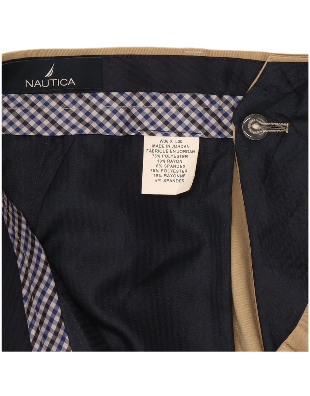 Ανδρικό ίσιο παντελόνι Nautica W36 L30 Beige Polyester