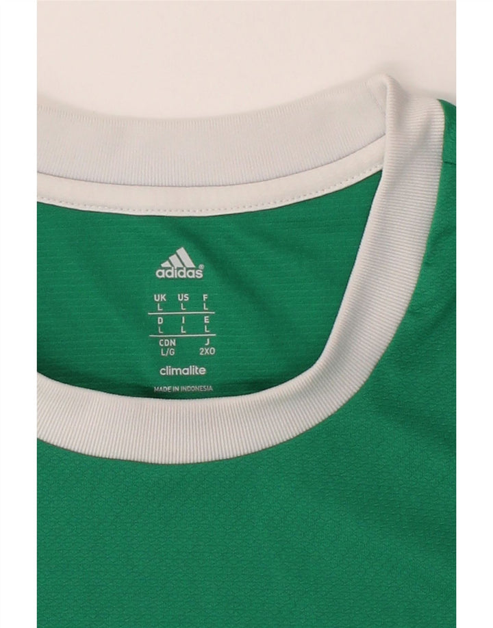 ADIDAS Mens Climalite T-Shirt Top Large Green Polyester