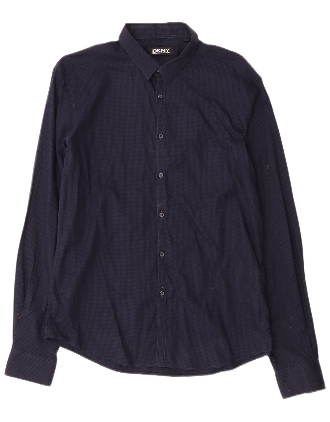 Ανδρικό πουκάμισο Dkny Μεγάλο Navy Blue Gingham Cotton