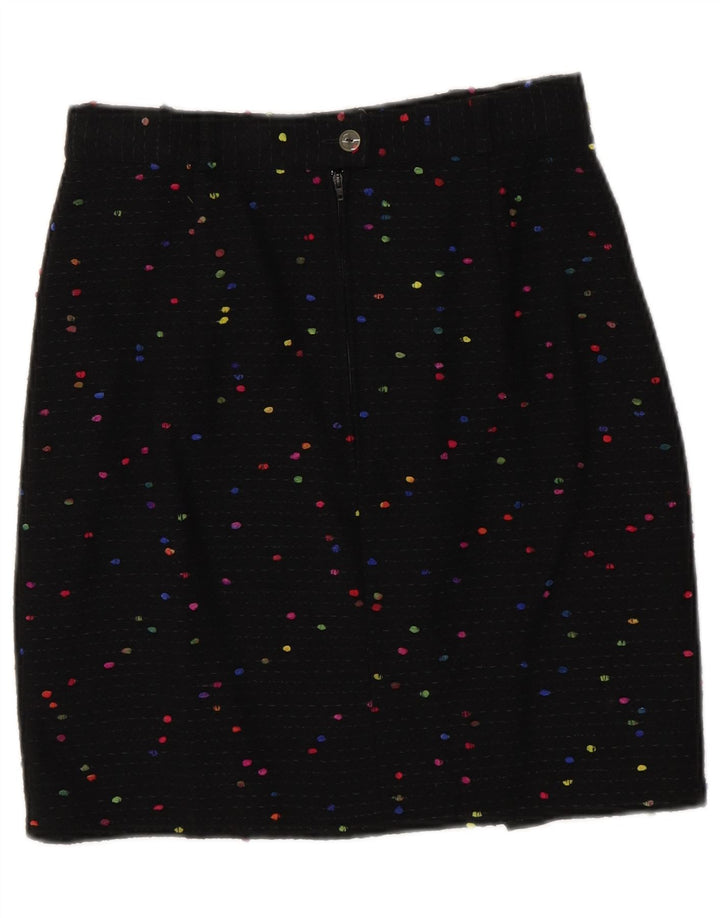 VINTAGE Womens Pencil Skirt W28 Medium Black Spotted