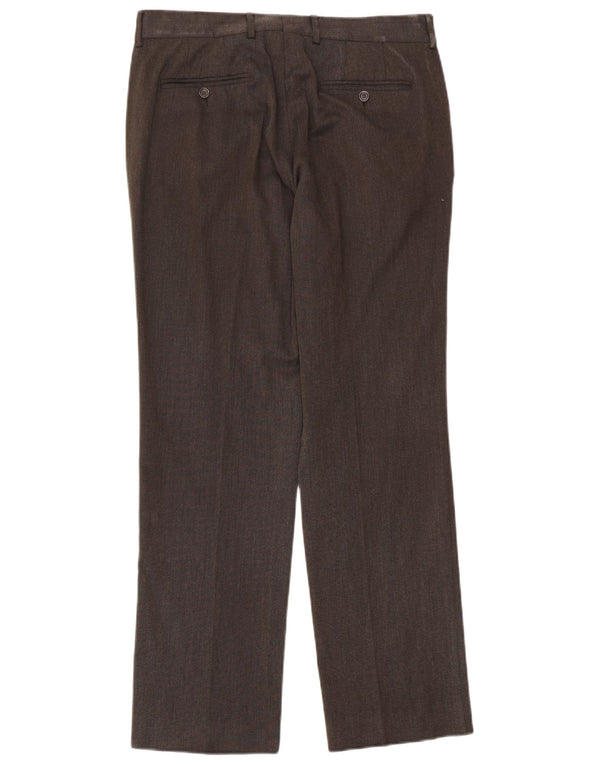 Zara Ανδρικό ίσιο παντελόνι EU 44 Large W34 L33 Καφέ Πολυεστέρας