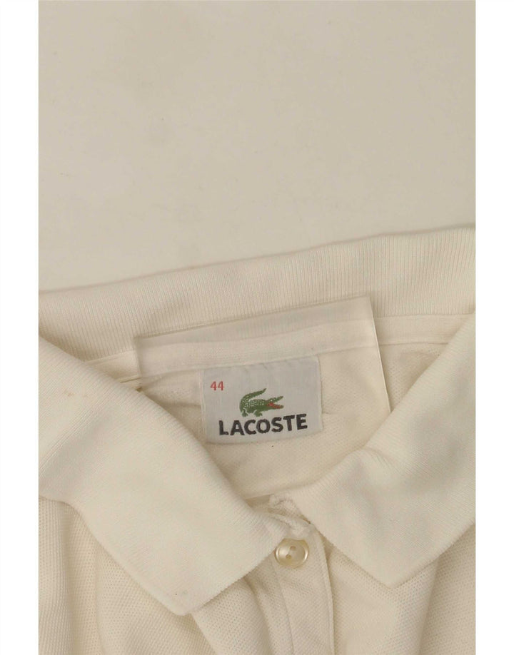 Γυναικείο μακρυμάνικο μπλουζάκι πόλο Lacoste Μέγεθος 44 Λευκό μεγάλο