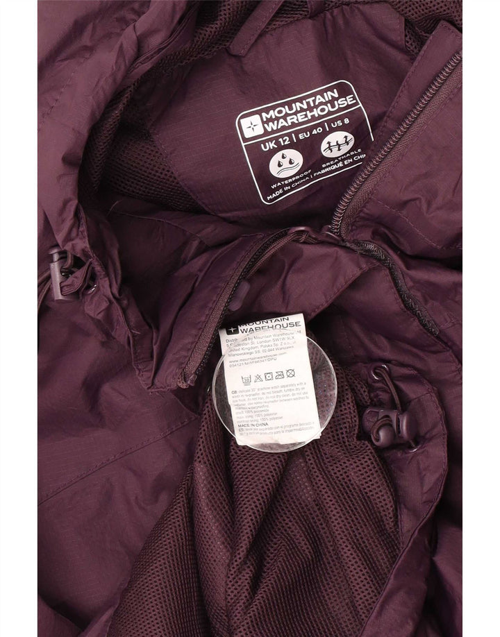 Mountain Warehouse Γυναικείο μπουφάν βροχής με κουκούλα UK 12 Medium Purple Polyamide