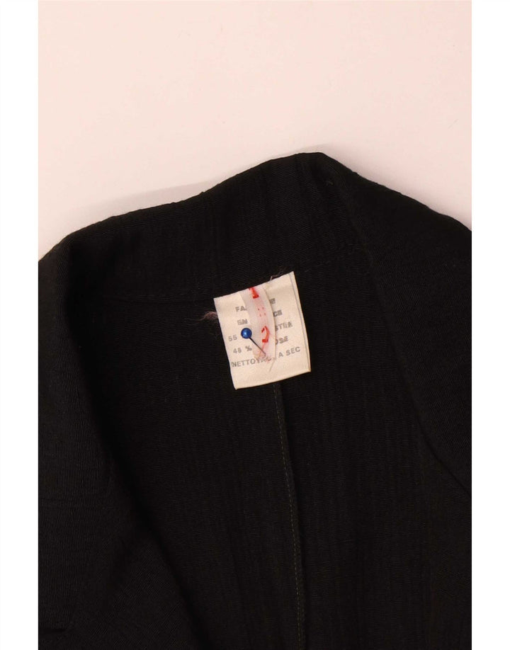 Vintage Γυναικείο Crop Διπλό Μπουφάν Blazer UK 16 Large Μαύρο