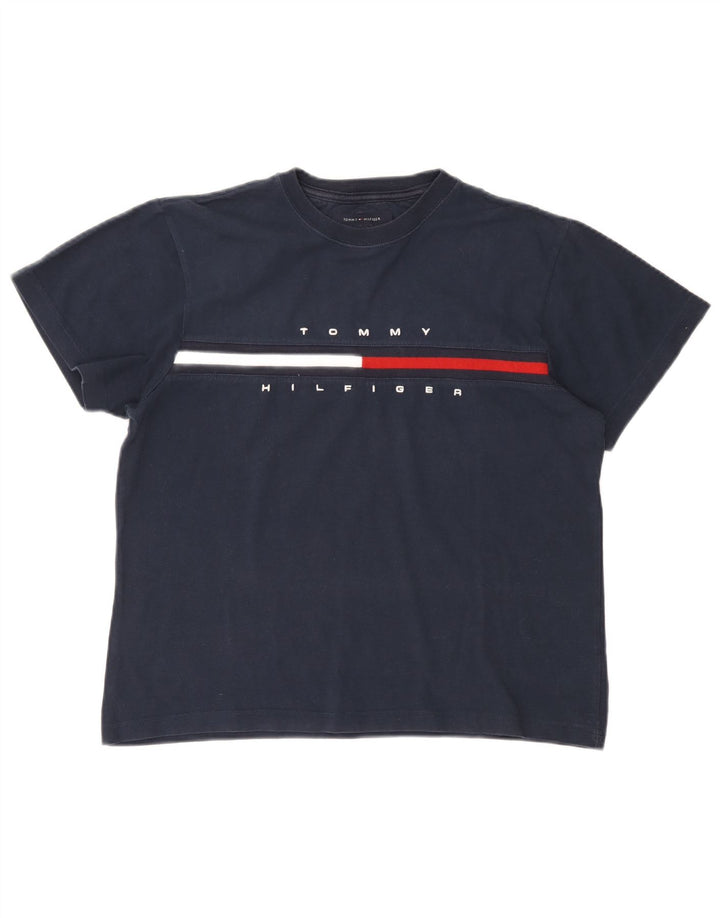 Γυναικείο γραφικό μπλουζάκι Tommy Hilfiger Top 10 Small Navy Blue