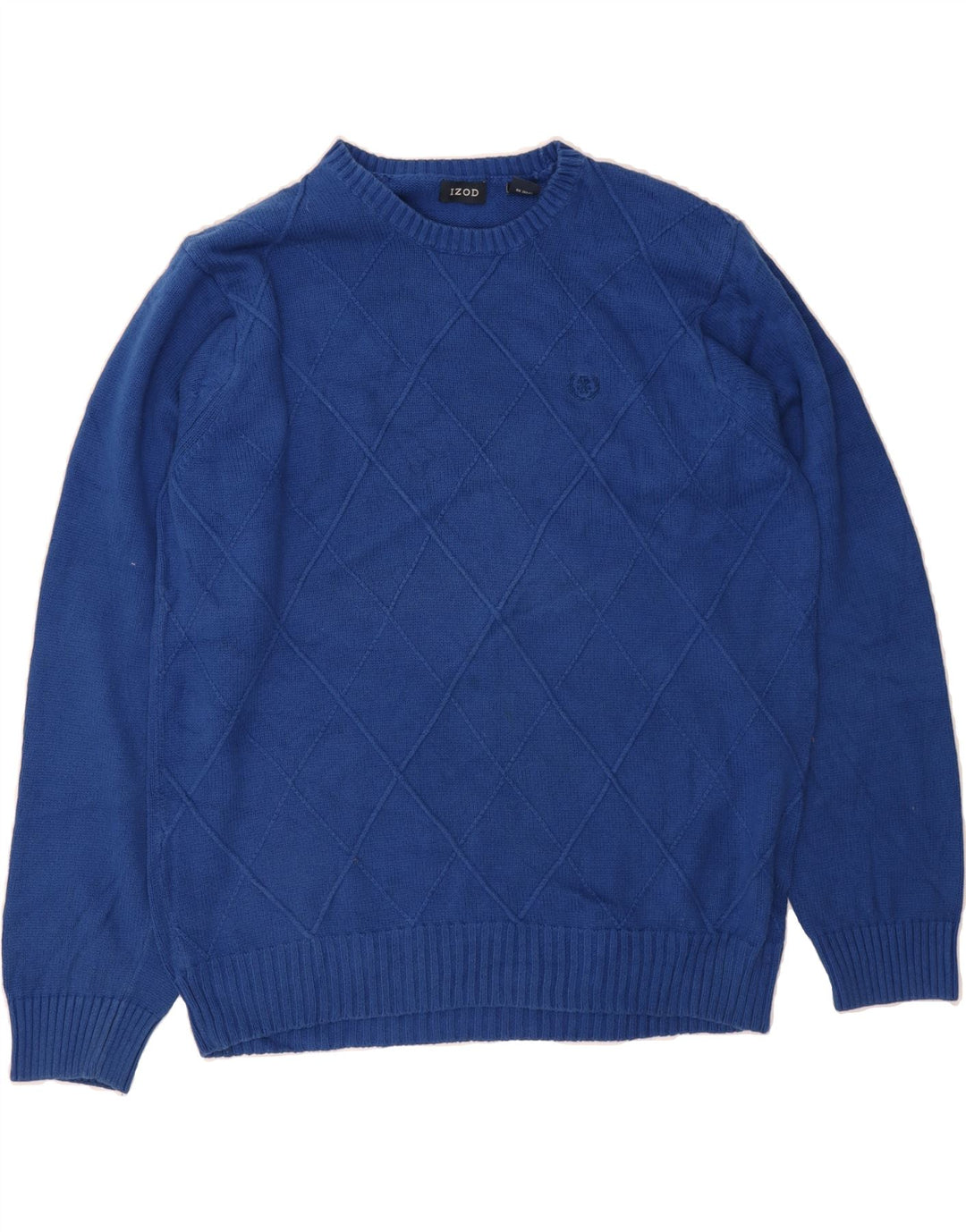 IZOD Mens Boat Neck Jumper Sweater Large Blue Cotton Vintage Izod and Second-Hand Izod from Messina Hembry 