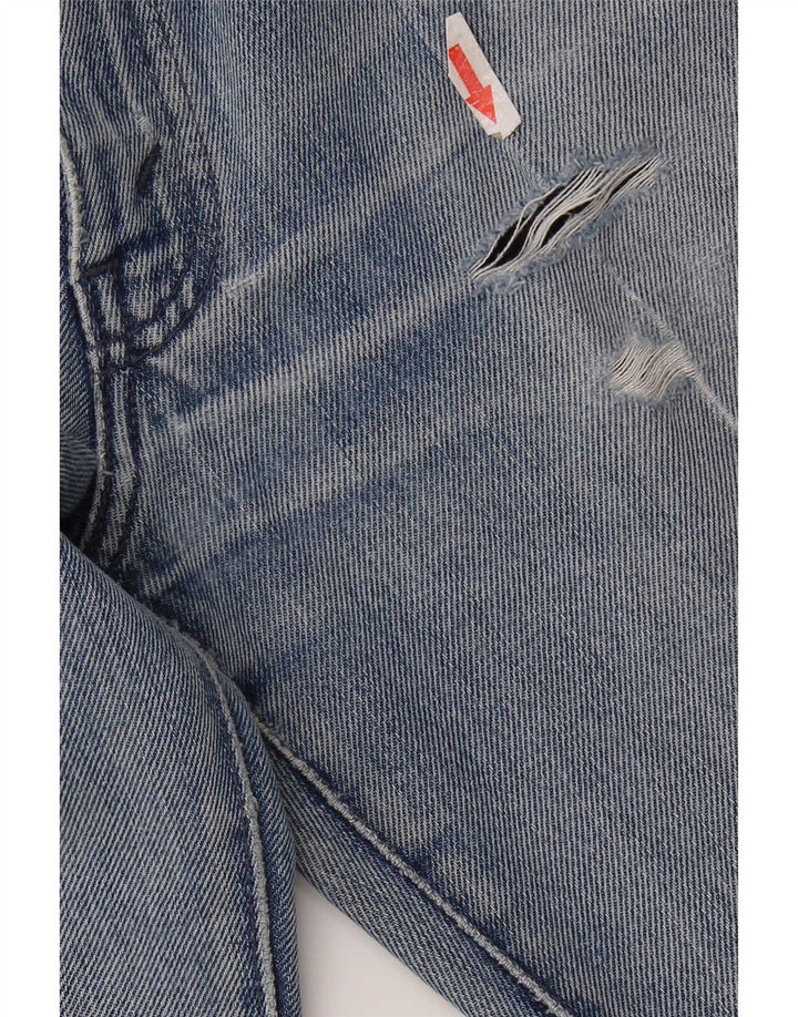 Levi's Womens Distressed Straight Jeans W28 L32 Blue Cotton