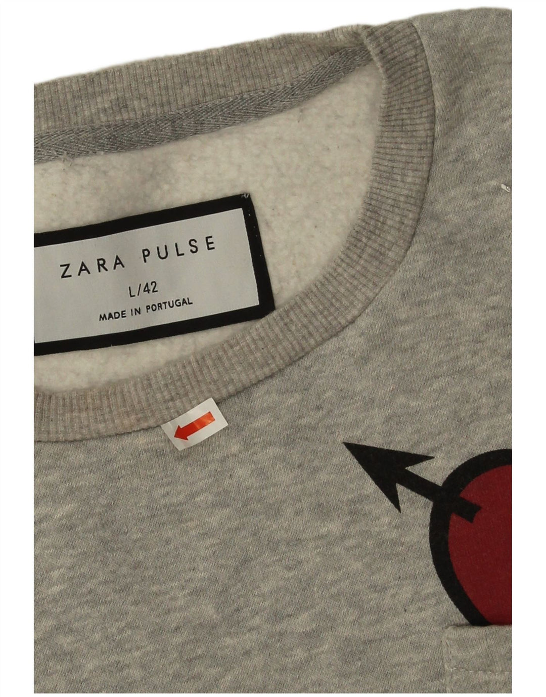 Ανδρικό φούτερ Zara Jumper με μεγάλη γκρι καρδούλα