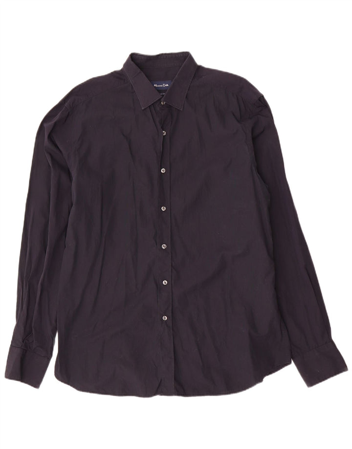 MASSIMO DUTTI Ανδρικό πουκάμισο Slim Fit XL Navy Blue βαμβακερό